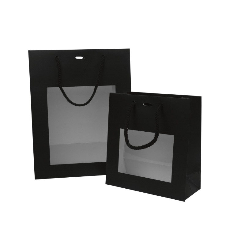 SCHWARZE FENSTERTRAGETASCHEN