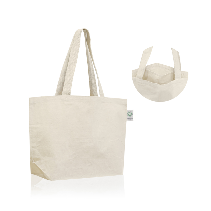 Canvas Tragetaschen mit Bodenfalte